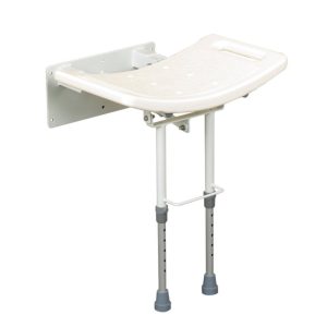 Siège de douche rabattable avec pieds GRACE fixé au mur