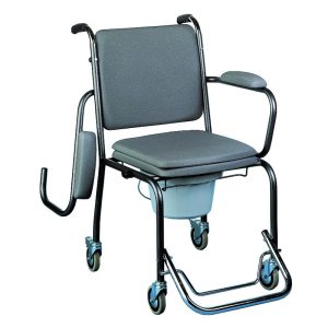 Chaise percée à roulettes GR 52 avec accoudoirs escamotables