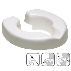 Réhausse WC Clipse installé sur lunette de toilettes standard