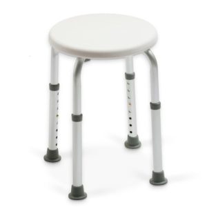 Tabouret de douche rond avec pieds en aluminium réglables
