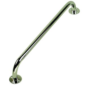 Barre d’appui murale en acier chromé lisse de 90 cm