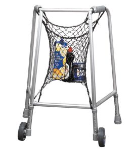 Filet pour cadre de marche en nylon noir, fixé sur un déambulateur