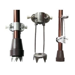 Crampon replié pour utilisation intérieure de la canne