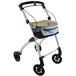 Rollator 4 roues d'intérieur Blanc Jaguar avec plateau et sac de rangement