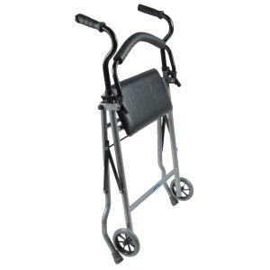 Vue de profil du rollator 2 roues plié pour usage intérieur