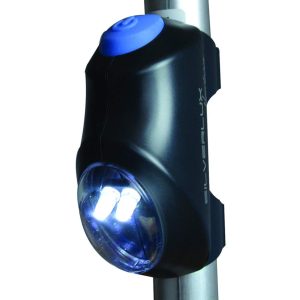 Lampe Silverlux clipée sur une canne de marche