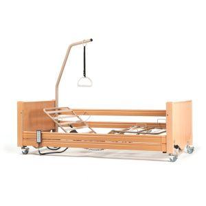 Lit médicalisé Ultra Bas Illico en hêtre avec rails bois continus