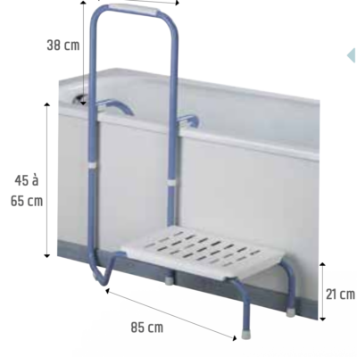 Poignée de sortie de bain avec marchepied Balnéo 200, réversible D/G