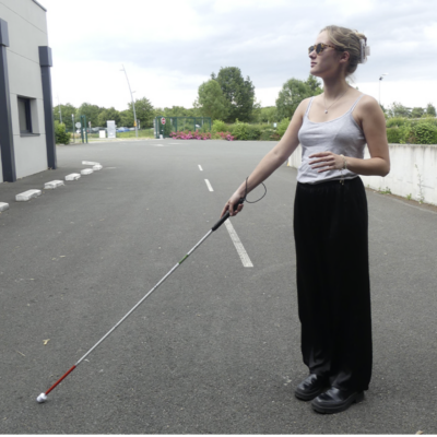 Canne blanche télescopique pliable pour malvoyant – 133,5 cm